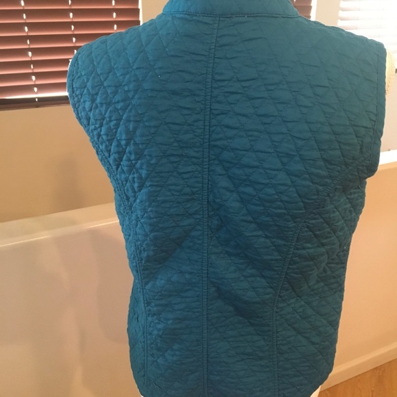 Reversable plaid turquoise snap vest - Picture 5 of 5